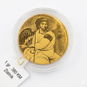Zlatnik anđeo 1g od čistog zlata sa grbom